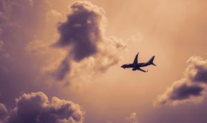 plane in peaceful sky